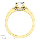 Round Cut Forever One Moissanite Engagement Ring #GTJ1261-round-fo-y