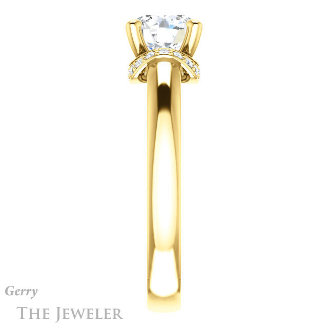 Round Cut Forever One Moissanite Engagement Ring #GTJ1261-round-fo-y