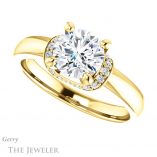 Round Cut Forever One Moissanite Engagement Ring #GTJ1261-round-fo-y