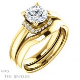 Round Cut Forever One Moissanite Engagement Ring #GTJ1261-round-fo-y