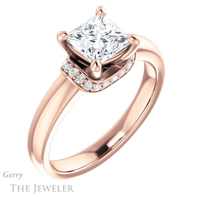 Princess Cut Forever One Moissanite Engagement Ring #GTJ1261-square-fo-r