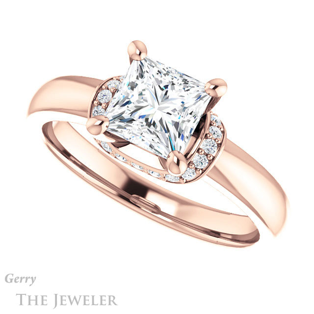 Princess Cut Forever One Moissanite Engagement Ring #GTJ1261-square-fo-r