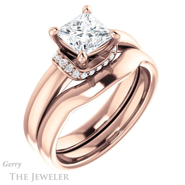 Princess Cut Forever One Moissanite Engagement Ring #GTJ1261-square-fo-r