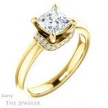 Princess Cut Forever One Moissanite Engagement Ring #GTJ1261-square-fo-y