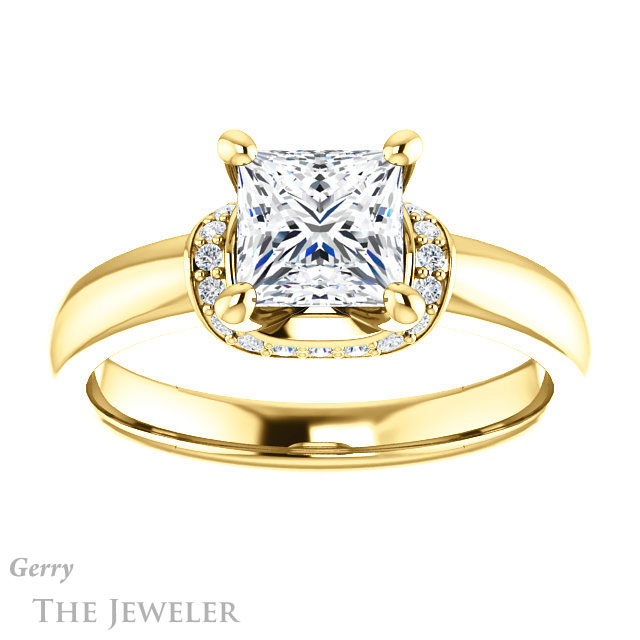 Princess Cut Forever One Moissanite Engagement Ring #GTJ1261-square-fo-y