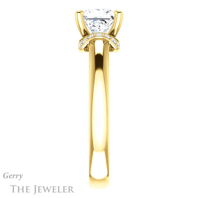 Princess Cut Forever One Moissanite Engagement Ring #GTJ1261-square-fo-y