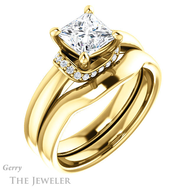 Princess Cut Forever One Moissanite Engagement Ring #GTJ1261-square-fo-y