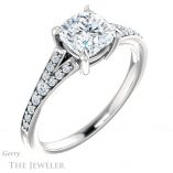Cushion Cut Forever One Moissanite Engagement Ring #GTJ1262-cushion-fo-w