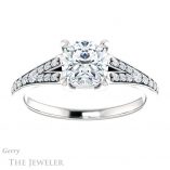 Cushion Cut Forever One Moissanite Engagement Ring #GTJ1262-cushion-fo-w