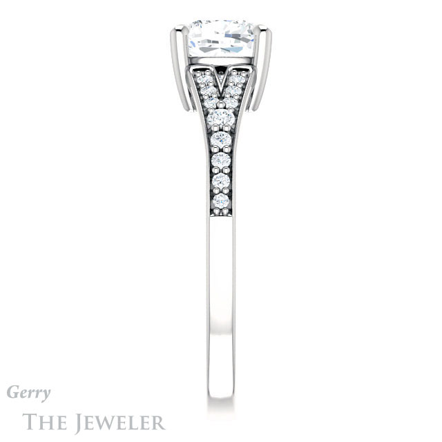 Cushion Cut Forever One Moissanite Engagement Ring #GTJ1262-cushion-fo-w