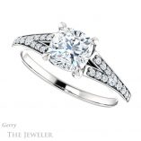 Cushion Cut Forever One Moissanite Engagement Ring #GTJ1262-cushion-fo-w