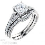 Cushion Cut Forever One Moissanite Engagement Ring #GTJ1262-cushion-fo-w