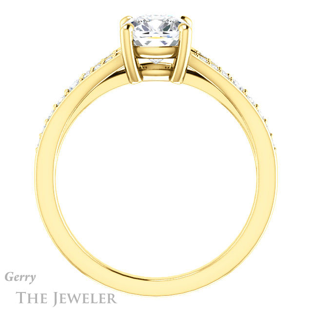 Cushion Cut Forever One Moissanite Engagement Ring #GTJ1262-cushion-fo-y 2 Cushion Cut Forever One Moissanite Engagement Ring #GTJ1262-cushion-fo-y