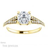 Cushion Cut Forever One Moissanite Engagement Ring #GTJ1262-cushion-fo-y 1 Cushion Cut Forever One Moissanite Engagement Ring #GTJ1262-cushion-fo-y