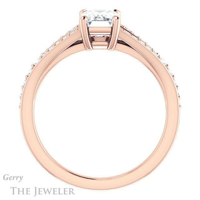 Emerald Cut Forever Brilliant Moissanite Engagement Ring #GTJ1262-emerald-fb-r