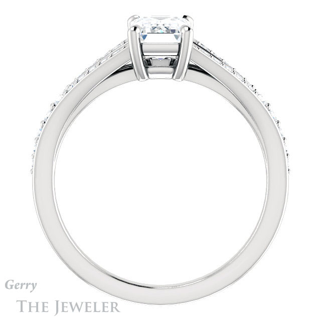 Emerald Cut Forever Brilliant Moissanite Engagement Ring #GTJ1262-emerald-fb-w