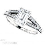 Emerald Cut Forever Brilliant Moissanite Engagement Ring #GTJ1262-emerald-fb-w