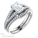Emerald Cut Forever Brilliant Moissanite Engagement Ring #GTJ1262-emerald-fb-w