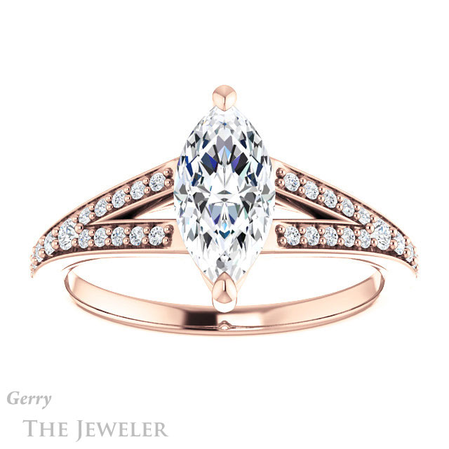 Marquise Cut Forever Brilliant Moissanite Engagement Ring #GTJ1262-marquise-fb-r