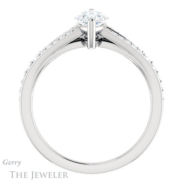 Marquise Cut Forever Brilliant Moissanite Engagement Ring #GTJ1262-marquise-fb-w