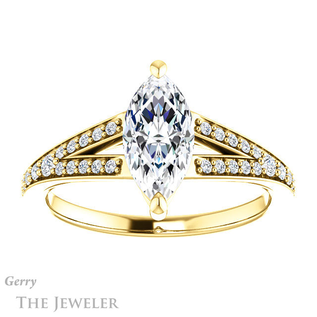 Marquise Cut Forever Brilliant Moissanite Engagement Ring #GTJ1262-marquise-fb-y