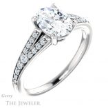 Oval Shaped Forever One Moissanite Engagement Ring #GTJ1262-oval-fo-w 4 Oval Shaped Forever One Moissanite Engagement Ring #GTJ1262-oval-fo-w
