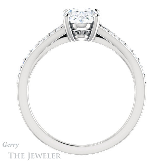 Oval Shaped Forever One Moissanite Engagement Ring #GTJ1262-oval-fo-w 2 Oval Shaped Forever One Moissanite Engagement Ring #GTJ1262-oval-fo-w