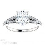 Oval Shaped Forever One Moissanite Engagement Ring #GTJ1262-oval-fo-w 1 Oval Shaped Forever One Moissanite Engagement Ring #GTJ1262-oval-fo-w