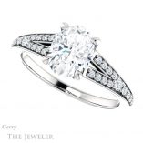Oval Shaped Forever One Moissanite Engagement Ring #GTJ1262-oval-fo-w 5 Oval Shaped Forever One Moissanite Engagement Ring #GTJ1262-oval-fo-w