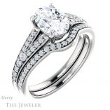 Oval Shaped Forever One Moissanite Engagement Ring #GTJ1262-oval-fo-w 6 Oval Shaped Forever One Moissanite Engagement Ring #GTJ1262-oval-fo-w