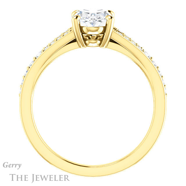 Oval Shaped Forever One Moissanite Engagement Ring #GTJ1262-oval-fo-y