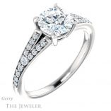 Round Cut Forever One Moissanite Engagement Ring #GTJ1262-round-fo-w