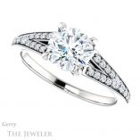 Round Cut Forever One Moissanite Engagement Ring #GTJ1262-round-fo-w