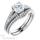 Round Cut Forever One Moissanite Engagement Ring #GTJ1262-round-fo-w