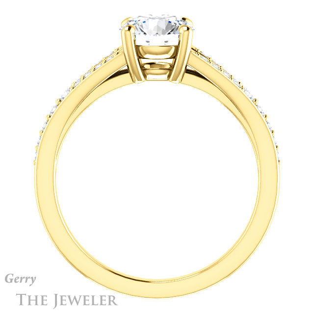 Round Cut Forever One Moissanite Engagement Ring #GTJ1262-round-fo-y 2 Round Cut Forever One Moissanite Engagement Ring #GTJ1262-round-fo-y