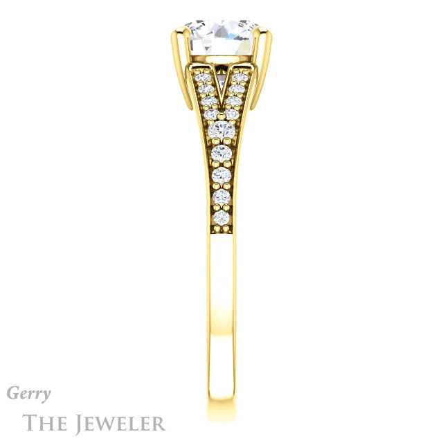 Round Cut Forever One Moissanite Engagement Ring #GTJ1262-round-fo-y 3 Round Cut Forever One Moissanite Engagement Ring #GTJ1262-round-fo-y