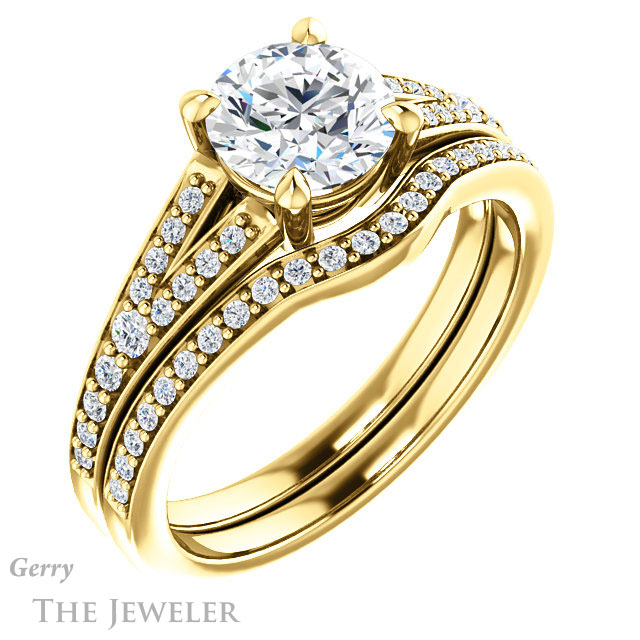 Round Cut Forever One Moissanite Engagement Ring #GTJ1262-round-fo-y 6 Round Cut Forever One Moissanite Engagement Ring #GTJ1262-round-fo-y