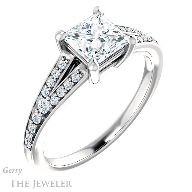 Princess Cut Forever One Moissanite Engagement Ring #GTJ1262-square-fo-w