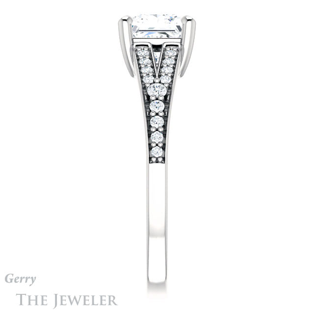 Princess Cut Forever One Moissanite Engagement Ring #GTJ1262-square-fo-w