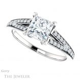 Princess Cut Forever One Moissanite Engagement Ring #GTJ1262-square-fo-w