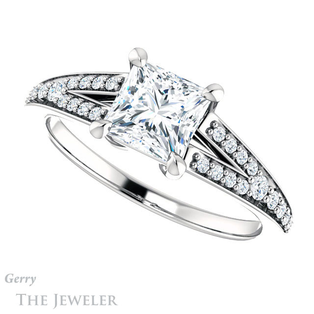 Princess Cut Forever One Moissanite Engagement Ring #GTJ1262-square-fo-w