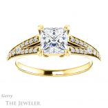 Princess Cut Forever One Moissanite Engagement Ring #GTJ1262-square-fo-y 1 Princess Cut Forever One Moissanite Engagement Ring #GTJ1262-square-fo-y