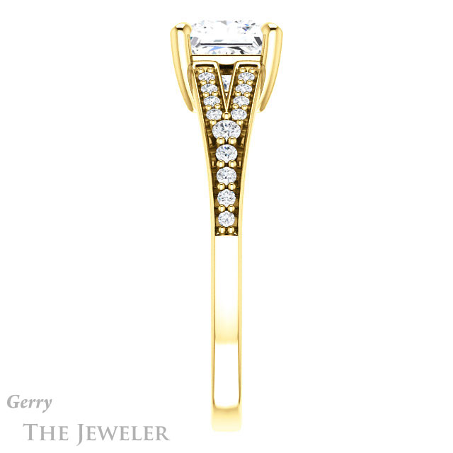 Princess Cut Forever One Moissanite Engagement Ring #GTJ1262-square-fo-y 3 Princess Cut Forever One Moissanite Engagement Ring #GTJ1262-square-fo-y