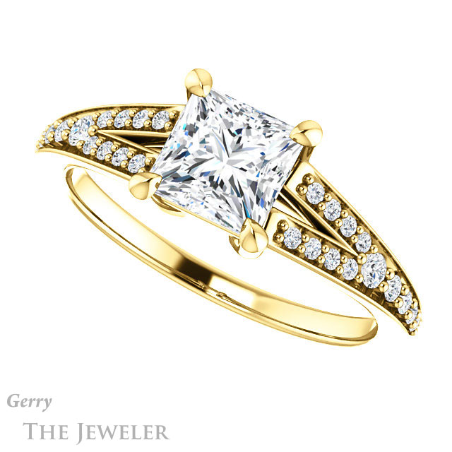 Princess Cut Forever One Moissanite Engagement Ring #GTJ1262-square-fo-y 5 Princess Cut Forever One Moissanite Engagement Ring #GTJ1262-square-fo-y