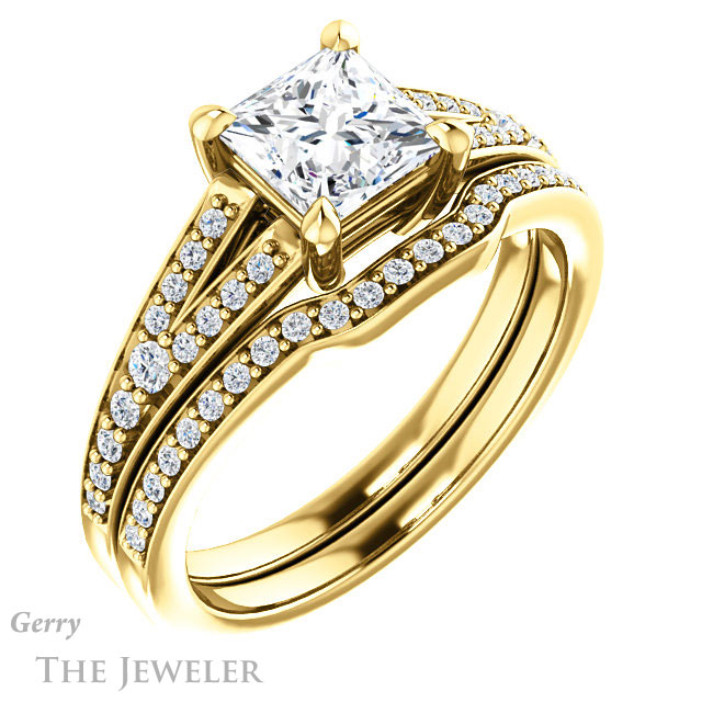 Princess Cut Forever One Moissanite Engagement Ring #GTJ1262-square-fo-y 6 Princess Cut Forever One Moissanite Engagement Ring #GTJ1262-square-fo-y