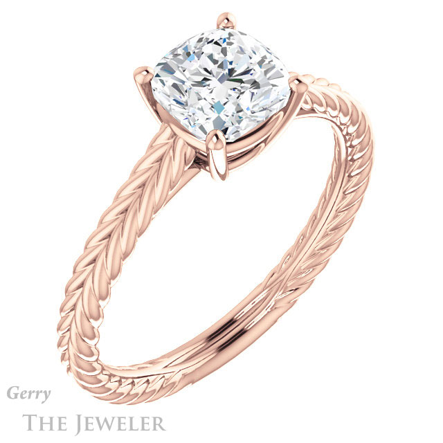 Cushion Cut Forever One Moissanite Engagement Ring #GTJ1263-cushion-fo-r 4 Cushion Cut Forever One Moissanite Engagement Ring #GTJ1263-cushion-fo-r