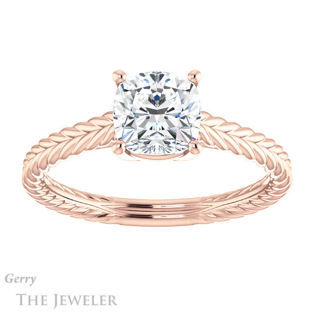 Cushion Cut Forever One Moissanite Engagement Ring #GTJ1263-cushion-fo-r 1 Cushion Cut Forever One Moissanite Engagement Ring #GTJ1263-cushion-fo-r