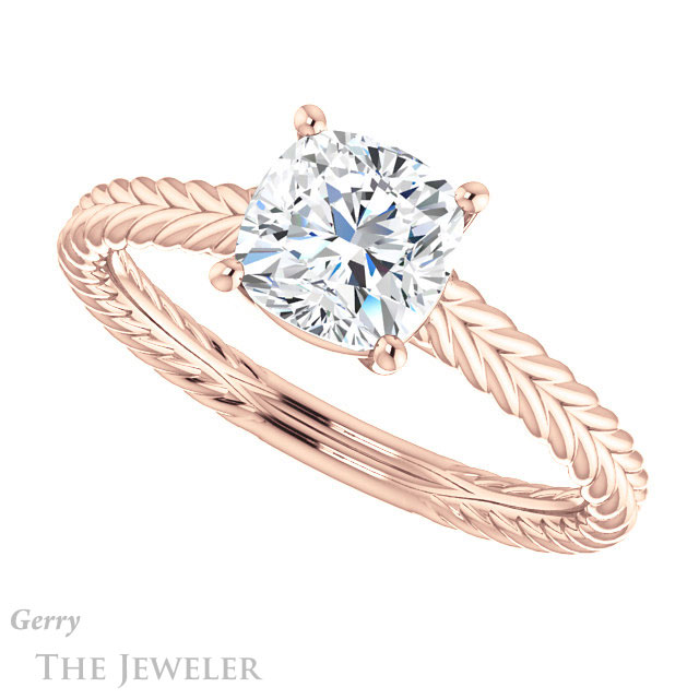 Cushion Cut Forever One Moissanite Engagement Ring #GTJ1263-cushion-fo-r 5 Cushion Cut Forever One Moissanite Engagement Ring #GTJ1263-cushion-fo-r