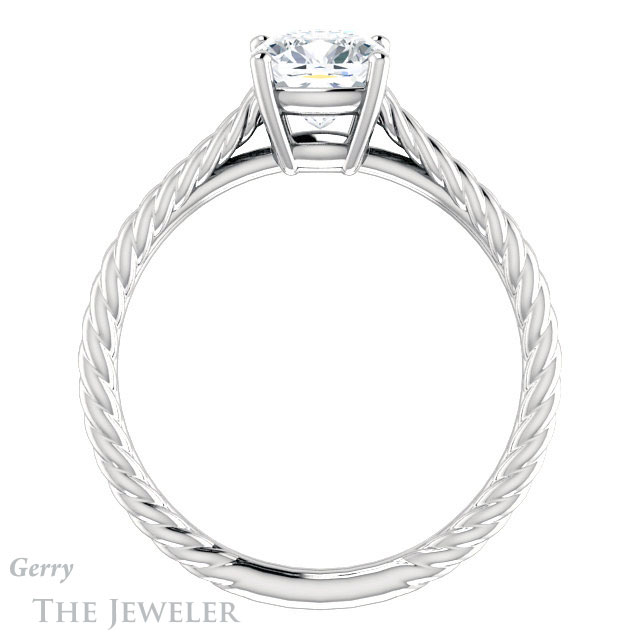 Cushion Cut Forever One Moissanite Engagement Ring #GTJ1263-cushion-fo-w 2 Cushion Cut Forever One Moissanite Engagement Ring #GTJ1263-cushion-fo-w