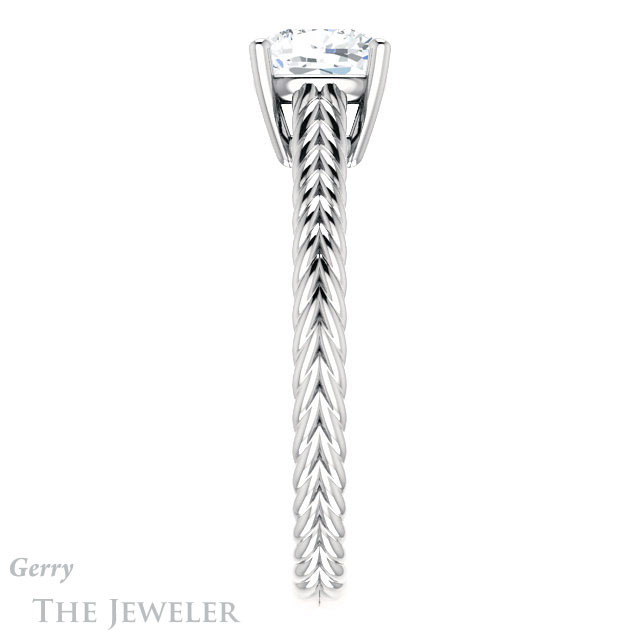 Cushion Cut Forever One Moissanite Engagement Ring #GTJ1263-cushion-fo-w 3 Cushion Cut Forever One Moissanite Engagement Ring #GTJ1263-cushion-fo-w